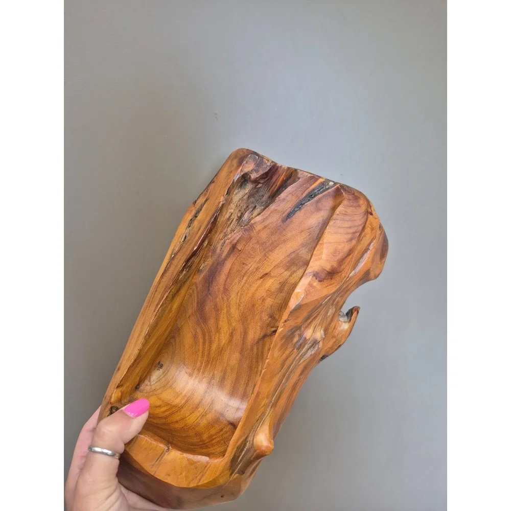 Hand Carved Live Edge Wood Bottle Holder Rustic Tabletop Wine Liquor Display
